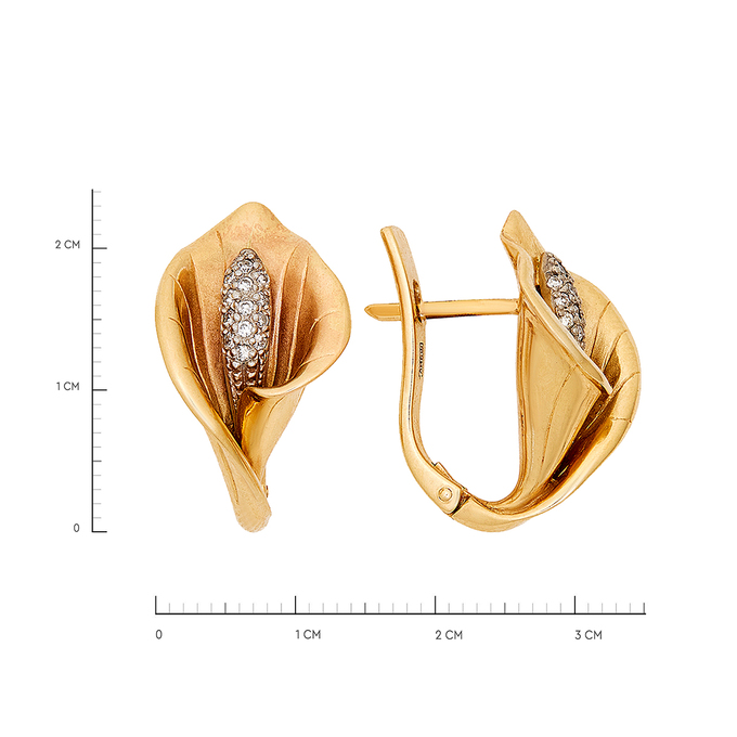 Серьги из золота 585 пробы c бриллиантами, Ц О007 2284 за 148000