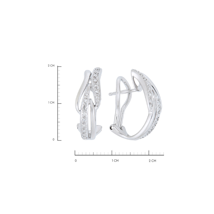 Серьги из золота 585 пробы c 32 бриллиантами, Л 7302 8173 за 39600