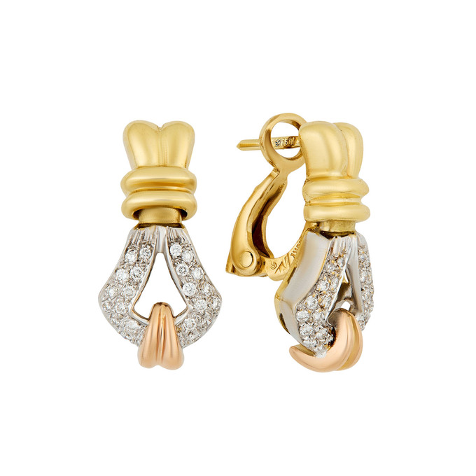 Серьги из золота 750 пробы с бриллиантами, Ц О007 3658 за 122000
