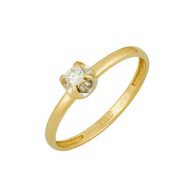 Кольцо из золота 585 пробы c бриллиантом, Л 2812 0834 за 15600