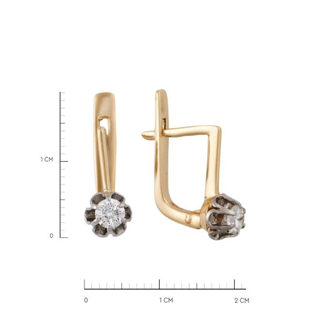Серьги из золота 750 пробы с бриллиантами, Ц О007 5598 за 97100
