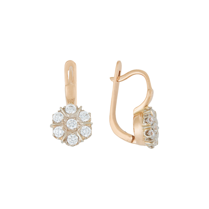 Серьги из золота 585 пробы c 14 фианитами, Л 2508 6428 за 40560
