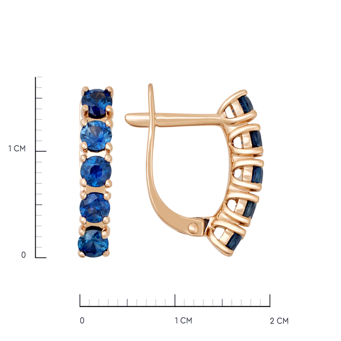 Серьги из золота 585 пробы c сапфирами, К 0000 3304 за 39000