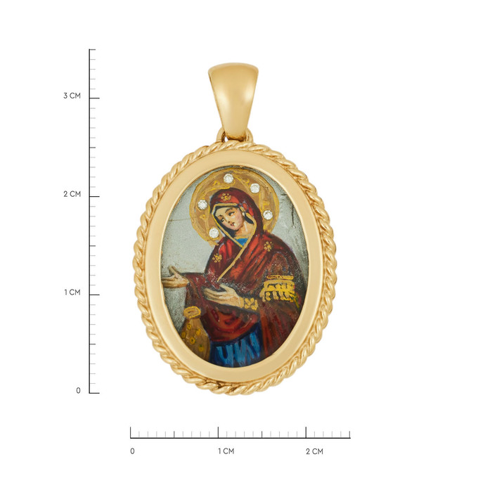 Подвеска из золота 585 пробы c бриллиантами и эмалью, Л 0407 6632 за 52400