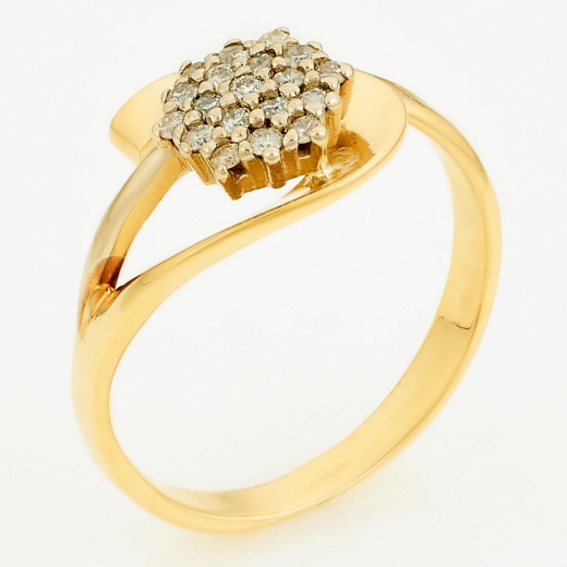 Кольцо из комбинированного золота 750 пробы c 19 бриллиантами Л18106653 фото 1