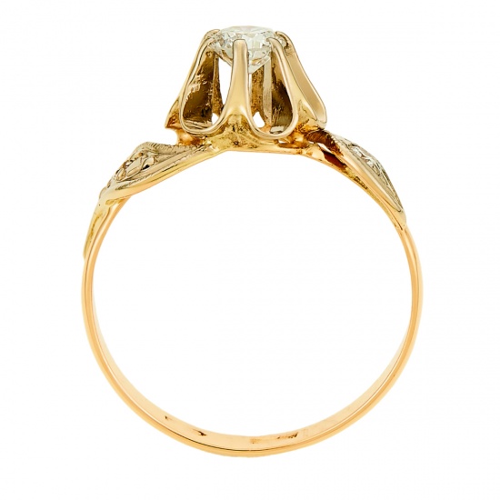 Кольцо из комбинированного золота 585 пробы c 3 бриллиантами, Л49038594 за 58250