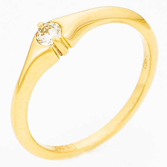 Кольцо из желтого золота 750 пробы c 1 бриллиантом, Л09102242 за 17940