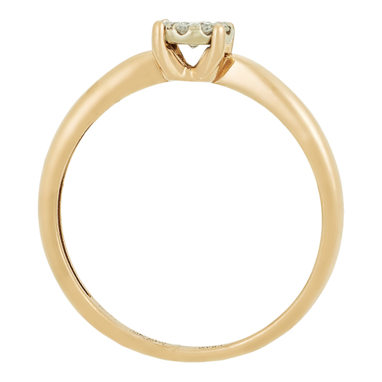 Кольцо из комбинированного золота 585 пробы c 10 бриллиантами, Л16148594 за 15900
