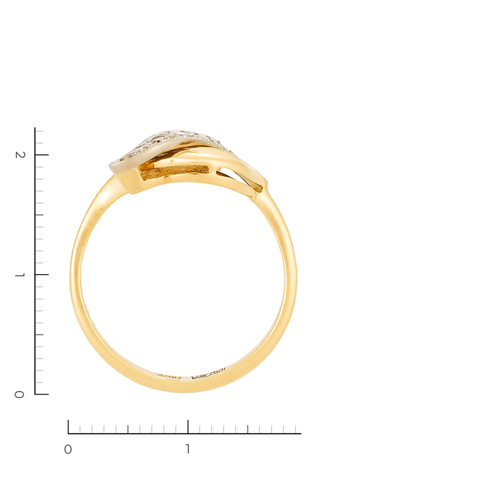 Кольцо из комбинированного золота 750 пробы c 5 бриллиантами, Л 3112 5550 за 19250
