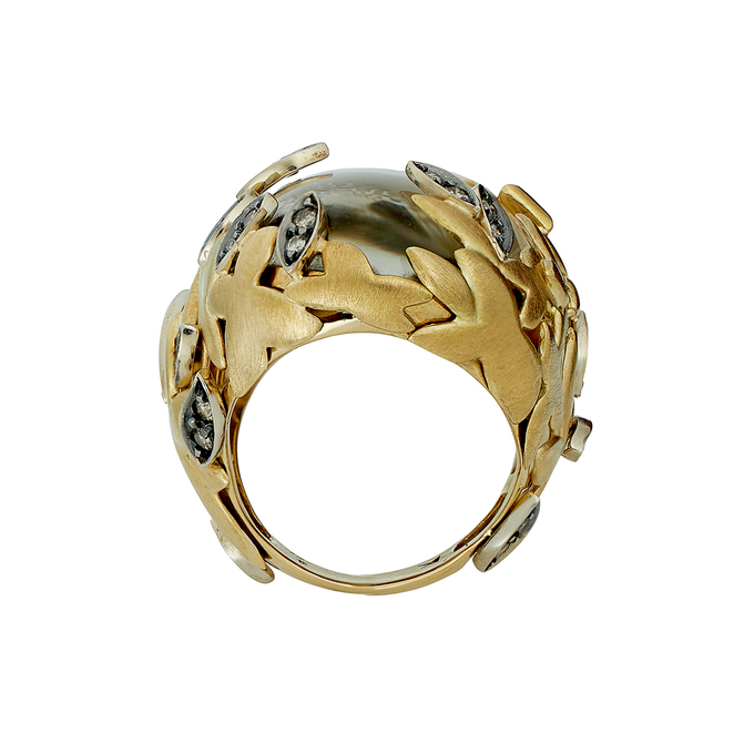 Кольцо из золота 750 пробы c кварцем и бриллиантами, Л 2811 8712 за 720000