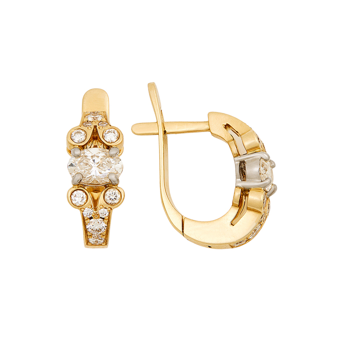 Серьги из золота 585 пробы c бриллиантами