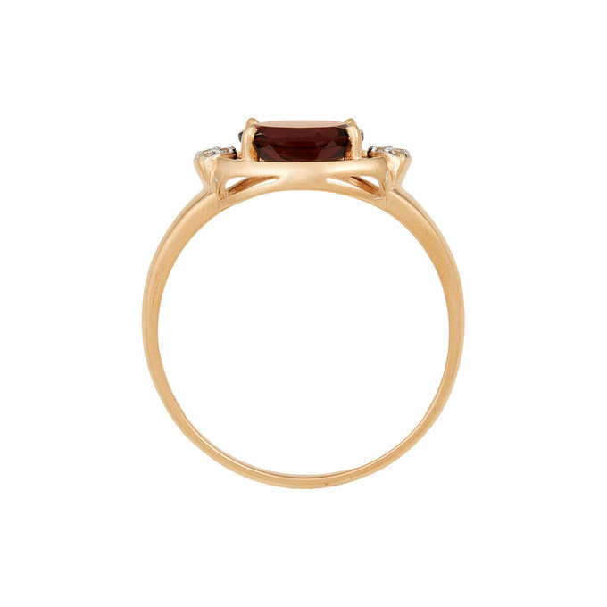 Кольцо из золота 585 пробы c гранатом и фианитами, Л 6002 5906 за 23700