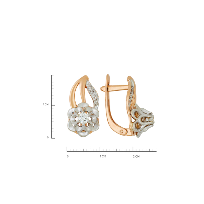 Серьги из золота 585 пробы c бриллиантами, Л 3506 7126 за 60720