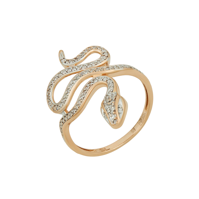 Кольцо из золота 585 пробы c бриллиантами