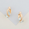 Серьги из красного золота 585 пробы c 4 топазами