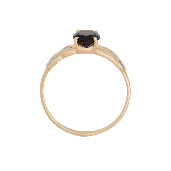 Кольцо из золота 585 пробы c гранатом и фианитами, Л 1911 8731 за 21680