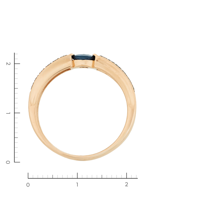 Кольцо из золота 585 пробы c 24 бриллиантами и 1 сапфиром, Л 7601 2188 за 36400
