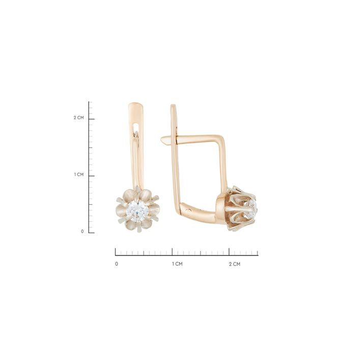 Серьги из золота 585 пробы c фианитами