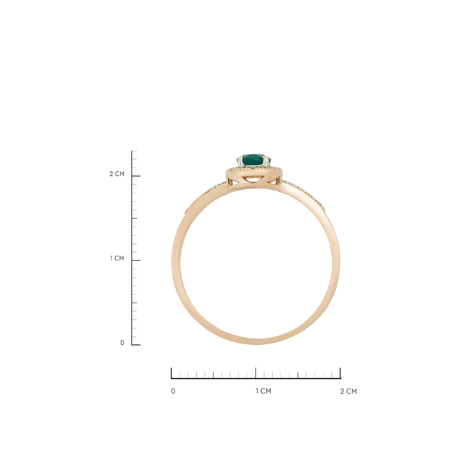 Кольцо из золота 585 пробы c изумрудом и бриллиантами, Л 3907 6669 за 30000