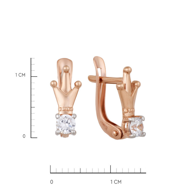 Серьги из золота 585 пробы с фианитами, Л 7303 9920 за 13400