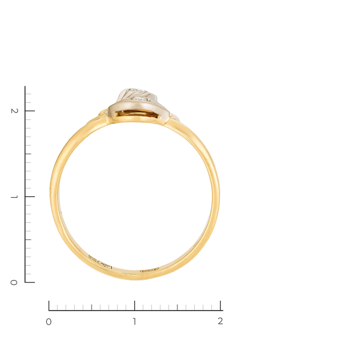 Кольцо из комбинированного золота 750 пробы c 2 бриллиантами, Л 4106 7506 за 32800