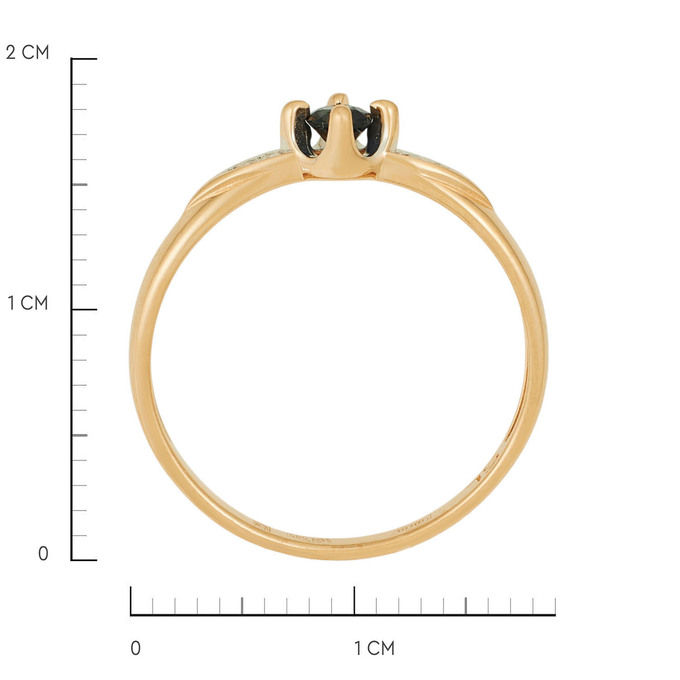 Кольцо из золота 585 пробы c сапфиром и бриллиантами