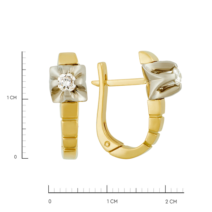 Серьги из золота 750 пробы c бриллиантами, Ц О007 1839 за 108320