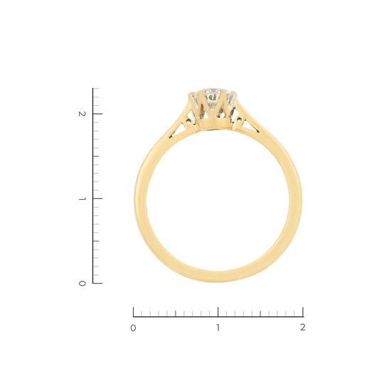 Кольцо из комбинированного золота 750 пробы c 1 бриллиантом, Л28093671 за 109830