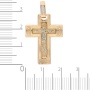 Крестик из комбинированного золота 585 пробы c 3 бриллиантами 097997 фото 2