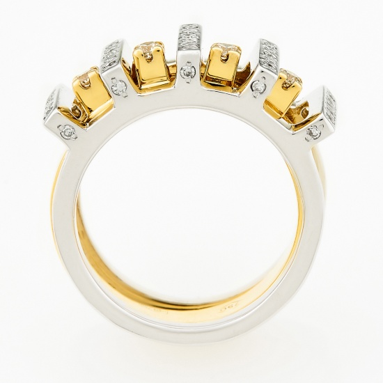 Кольцо из комбинированного золота 750 пробы c 39 бриллиантами, Л28079530 за 112050