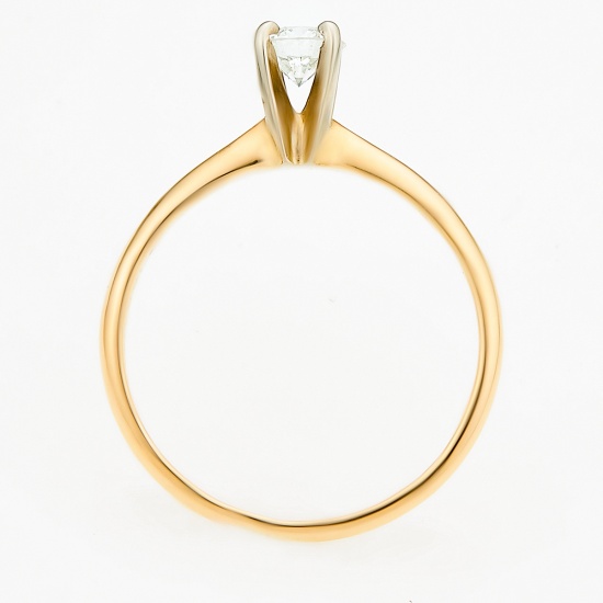 Кольцо из комбинированного золота 585 пробы c 1 бриллиантом, Л29103651 за 46050