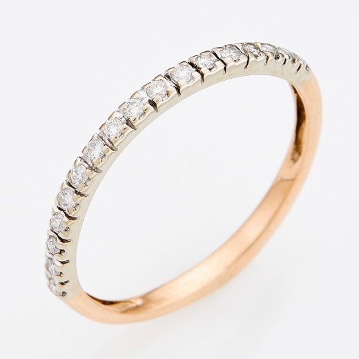 Кольцо из комбинированного золота 585 пробы c 17 бриллиантами Л22107021 фото 1