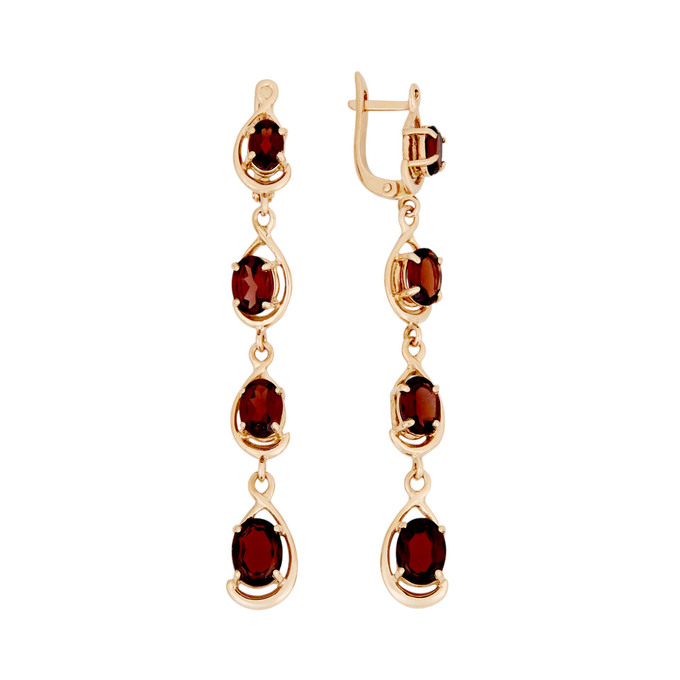 Серьги из золота 585 пробы с гранатами, Л 6202 1996 за 93500