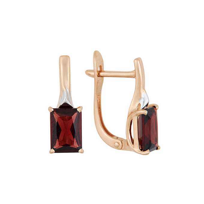 Серьги из золота 585 пробы c гранатами, Л 3910 6593 за 20480