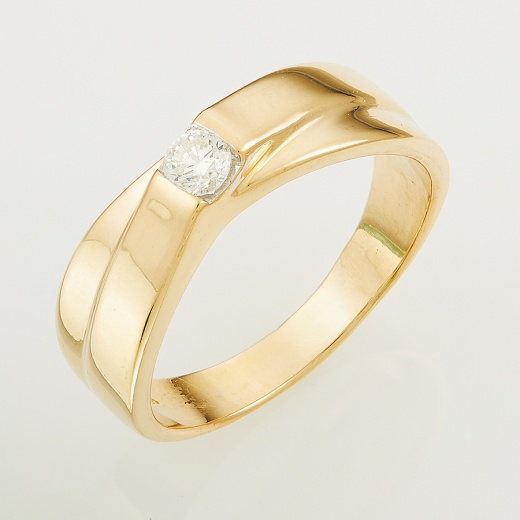 Кольцо из желтого золота 750 пробы c 1 бриллиантом Л48054578 фото 1
