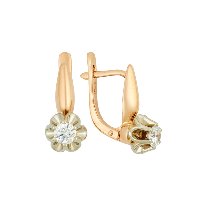 Серьги из золота 585 пробы с бриллиантами, Ц О007 5280 за 145000