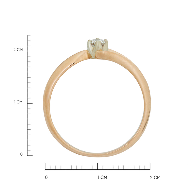 Кольцо из золота 585 пробы c 1 бриллиантом, Л 4807 2048 за 26320