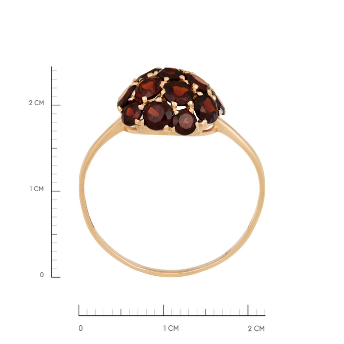 Кольцо из золота 585 пробы c гранатами, Л 4609 3416 за 22800