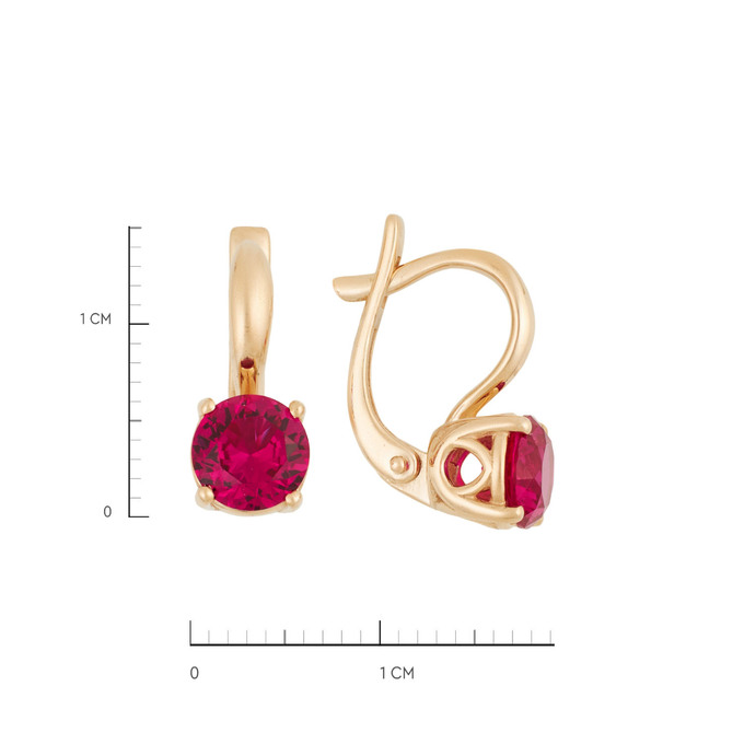 Серьги из золота 585 пробы с корундами, Л 2212 8685 за 30800