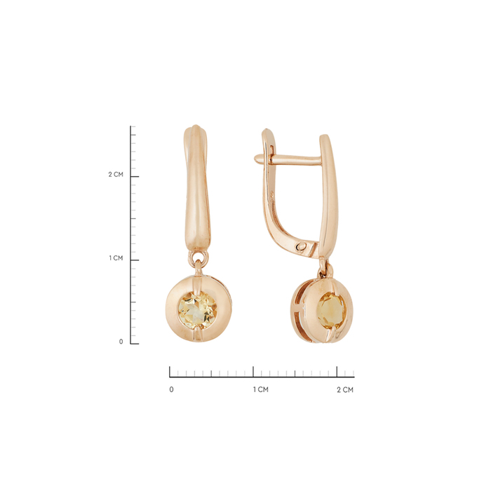 Серьги из золота 585 пробы c цитринами, Л 7301 9950 за 51120