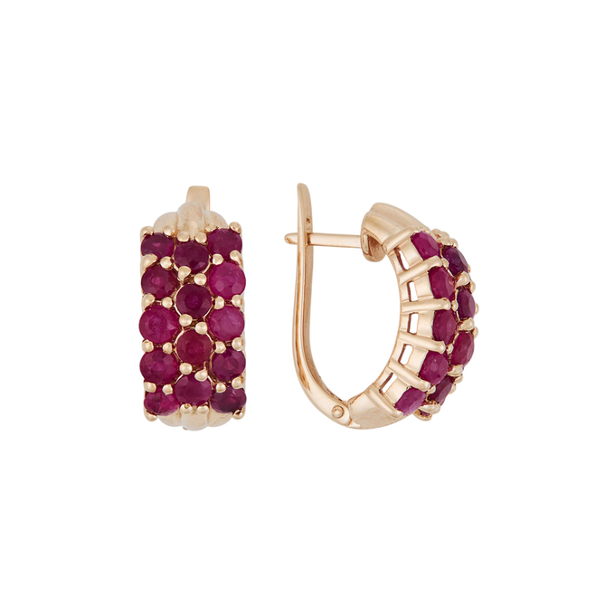 Серьги из золота 585 пробы c корундами, Л 2810 7488 за 75200