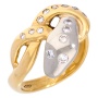 Кольцо из комбинированного золота 750 пробы c 14 бриллиантами 007353 фото 1