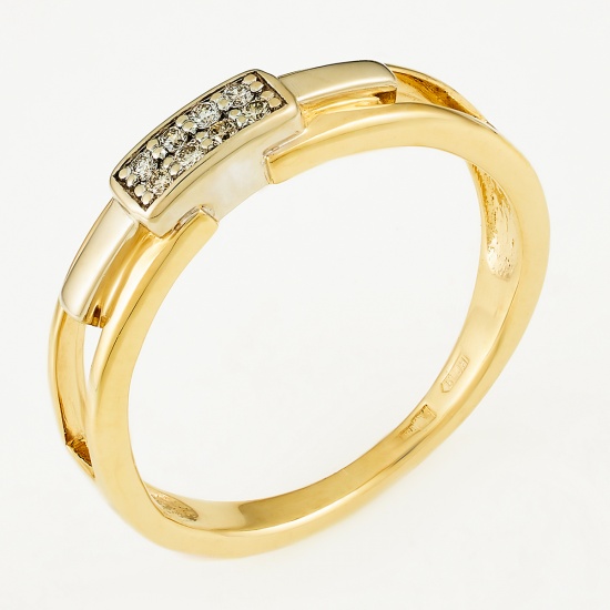 Кольцо из комбинированного золота 585 пробы c 8 бриллиантами, Л47067228 за 31 920 ₽