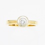 Кольцо из комбинированного золота 750 пробы c 1 бриллиантом Л35054324 фото 2