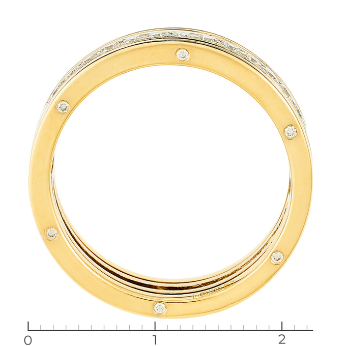 Кольцо из комбинированного золота 585 пробы c 25 бриллиантами