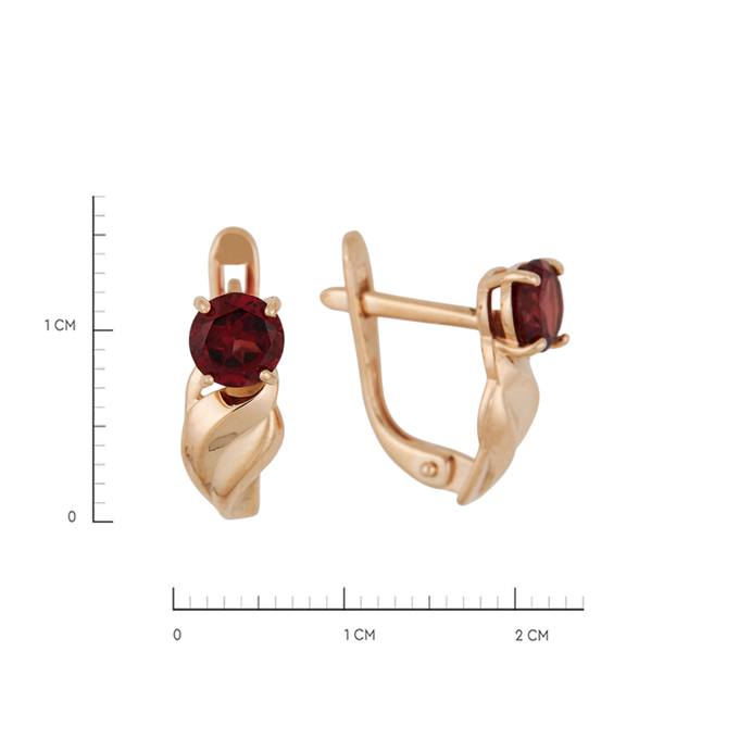 Серьги из золота 585 пробы c гранатами, Л 0616 4361 за 18960