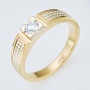 Кольцо из комбинированного золота 750 пробы c 1 бриллиантом Л71010383 фото 1