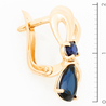Серьги из золота 585 пробы c синт. сапфирами