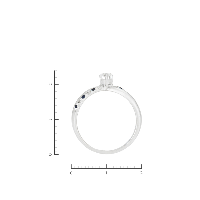 Кольцо из золота 585 пробы c 6 сапфирами и 7 бриллиантами, Л 6302 2635 за 29100