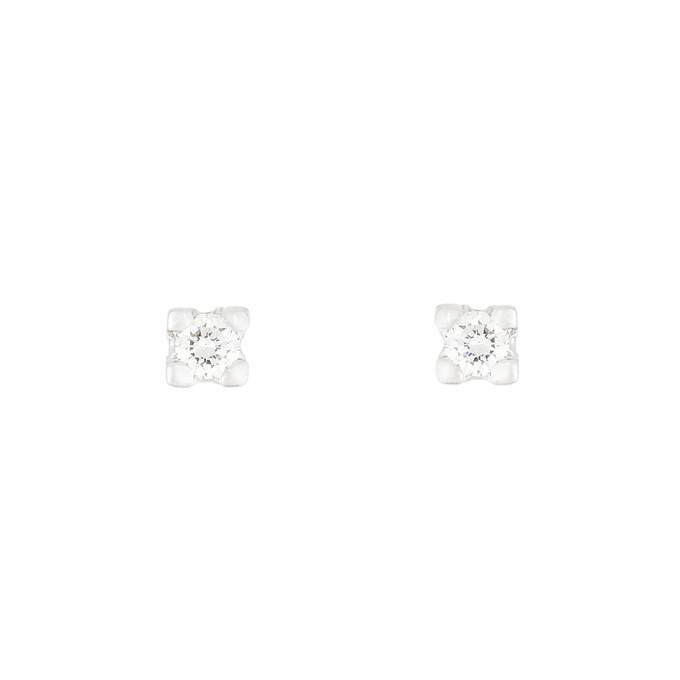Серьги из золота 750 пробы c 2 бриллиантами